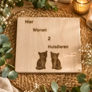 Bordje voor buiten 2 katten