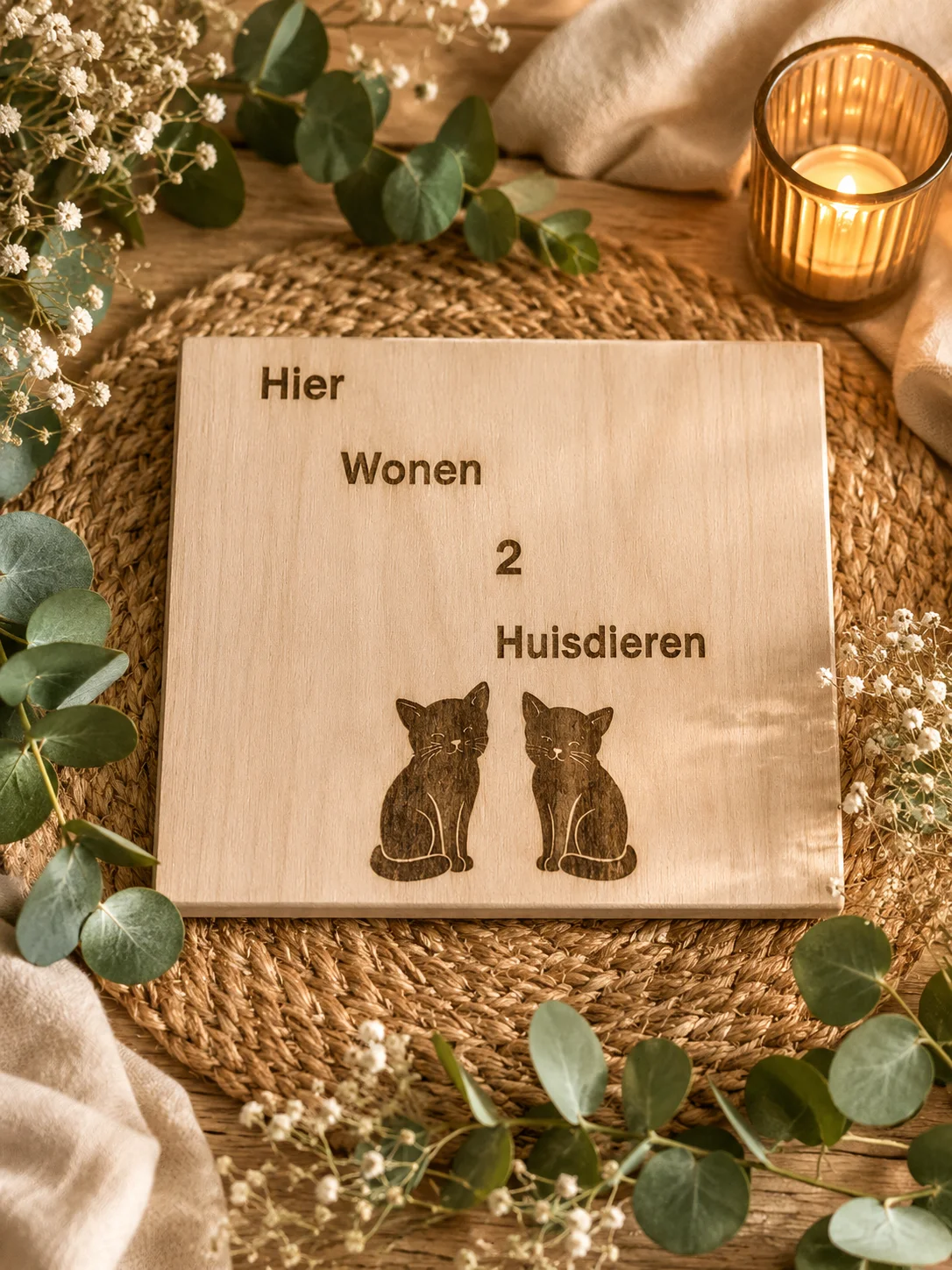 Bordje voor buiten 2 katten